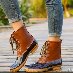 Sporto Elanna Ariel Winter Snow Rain Rubber Blue Tan insulated waterproof Boot 9